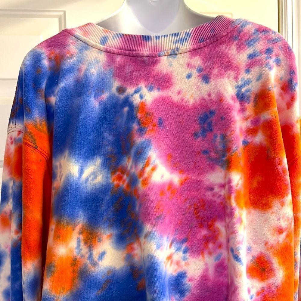 Wild Fable Bright and Comfy Tie Dye Crewneck Cropped Sweatshirt- XXL - Picture 5 of 8